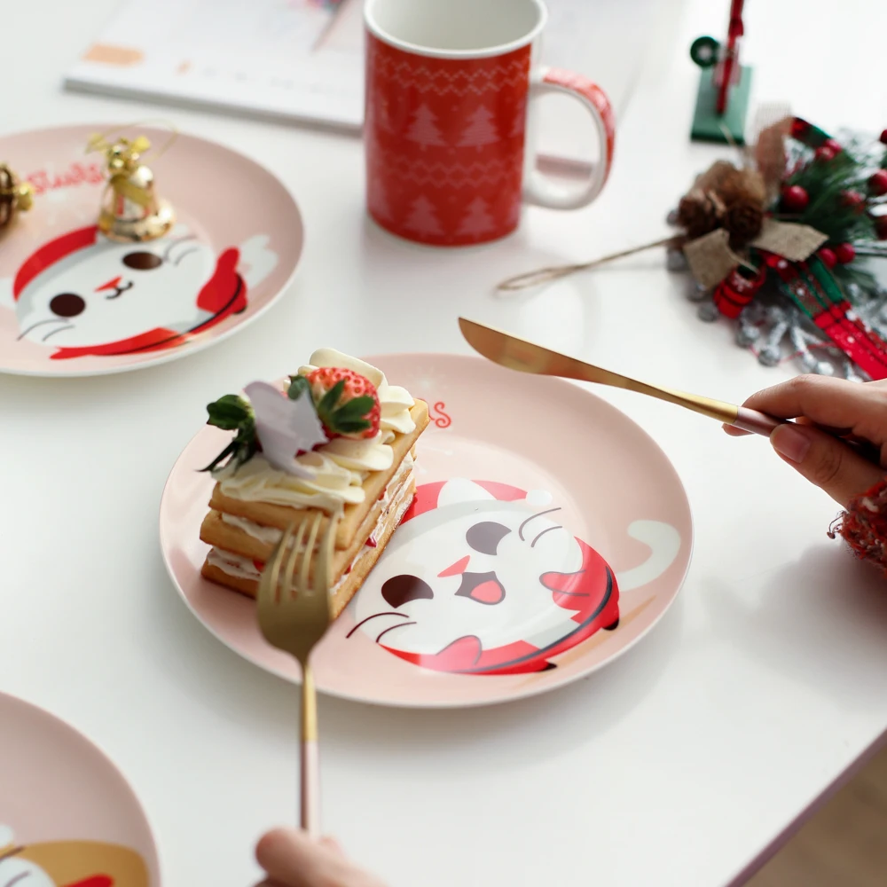 Рождественские подарки с надписью &quotmerry christmas&quot керамические тарелки принтом