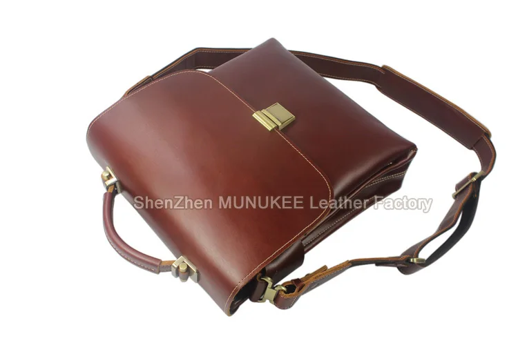 Luxury Genuine Leather Briefcase Men Business Bag Men Briefcase Leather male Office bag for iPad Shoulder bag tote Handbag M002