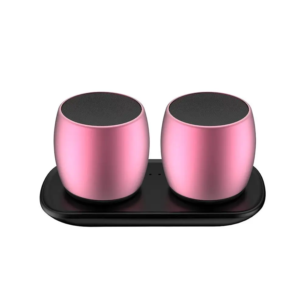 Розовый F1 TWS Bluetooth динамик беспроводной портативный мини музыкальный плеер стерео - Цвет: Розовый