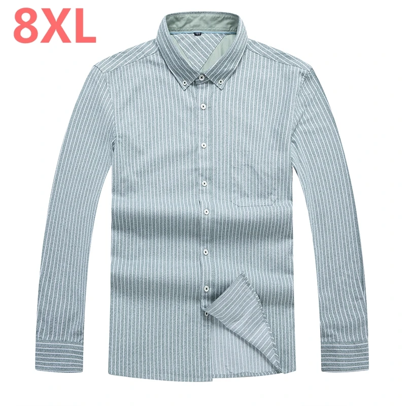 Большой размер 10XL 8XL 6XL 5XL 4XL модная мужская Свободная рубашка с длинным рукавом