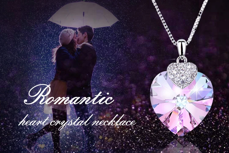 Warben Farben украшенная кристаллами от Swarovski сердце аметистовая Подвеска для колье модные ювелирные изделия колье ожерелье