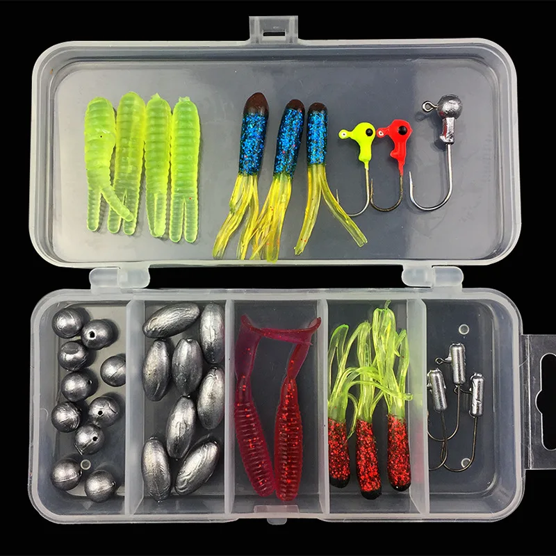 

Fishing Set Soft Lure Sinker jig Head Hook for A Set New Carp Fishing Lure Kit