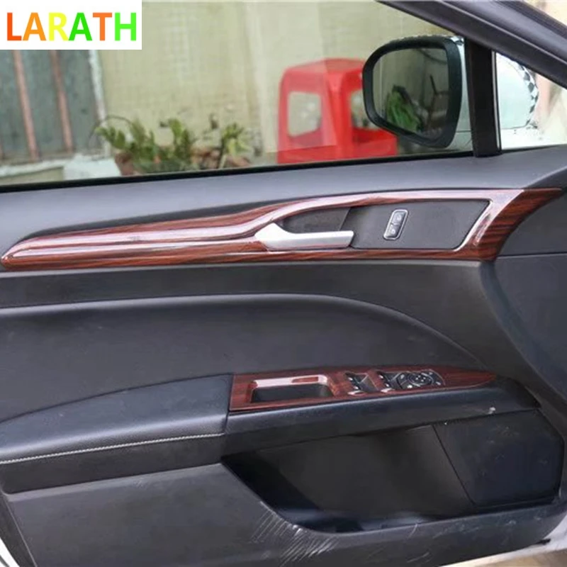 Для Ford Mondeo 2013-2018 красное дерево углеродное волокно Автомобильный интерьер