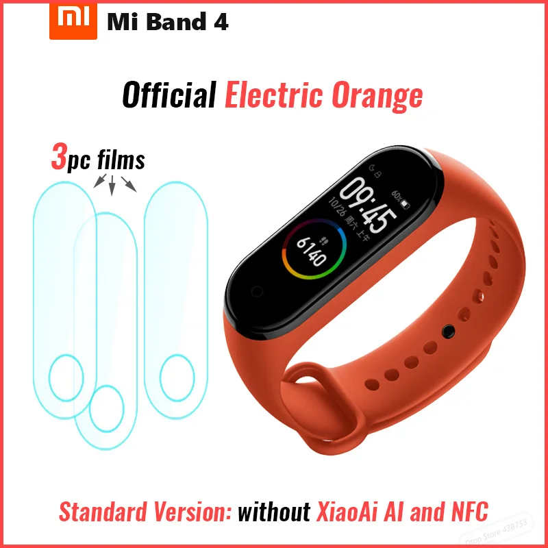 Official e orange Xiaomi Mi Band 4 Smart Band 4 Браслет фитнес-браслет Музыкальный контроль браслет Bluetooth 5 AMOLED цветной сенсорный экран - Цвет: Official e orange