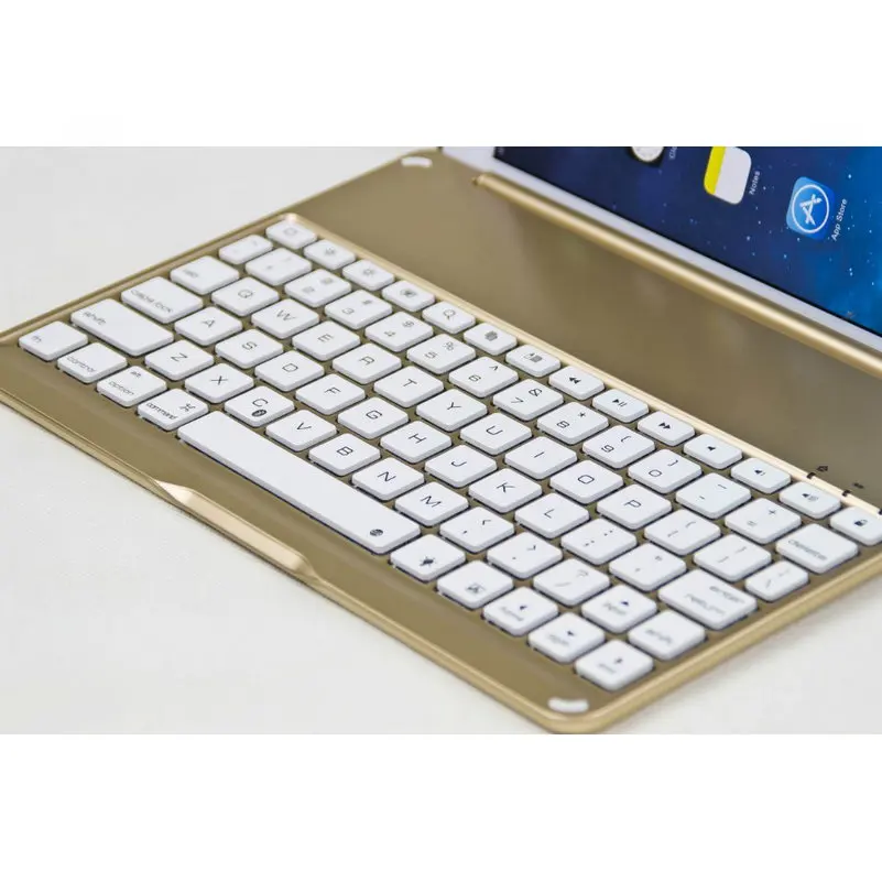 Роскошный Ультратонкий светящийся Bluetooth клавиатура Metel с чехлом для планшета