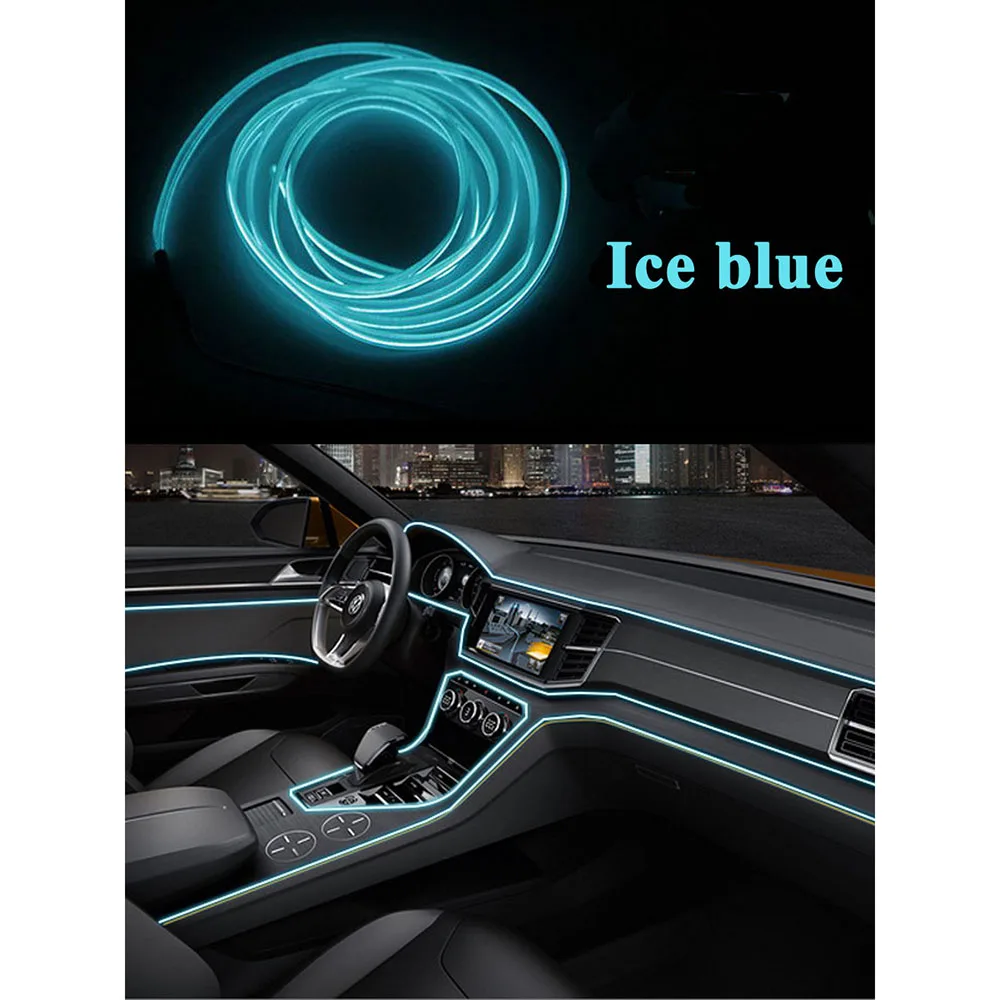 Ice blue Новейший микро-usb адаптер, Автомобильный интерьер атмосфера фары дизайн для Audi TT A1 S3 S4 S5 S6 S8 A3 A4 B6 B8 B7 B5 A6 C5 C6 Q5 A5 Q7 авто аксессуары - Название цвета: Ice blue