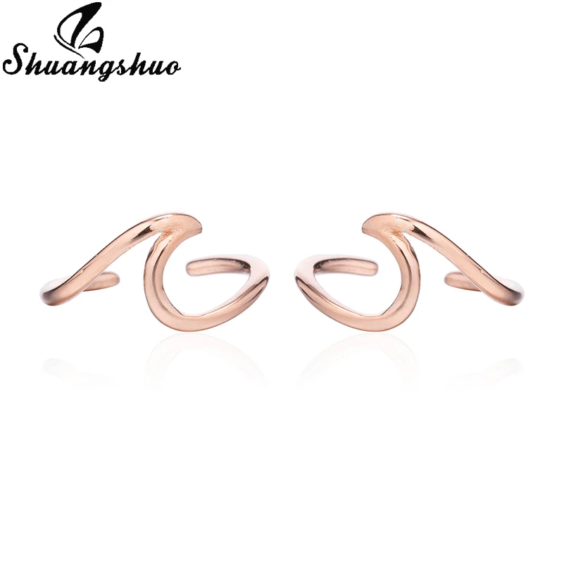 Yiustar Fashion Sea Wave Ear Climbers Earrings for Women Twisted Cuff Conch Piercing Earings Pendientes Boho Jewelry | Украшения и