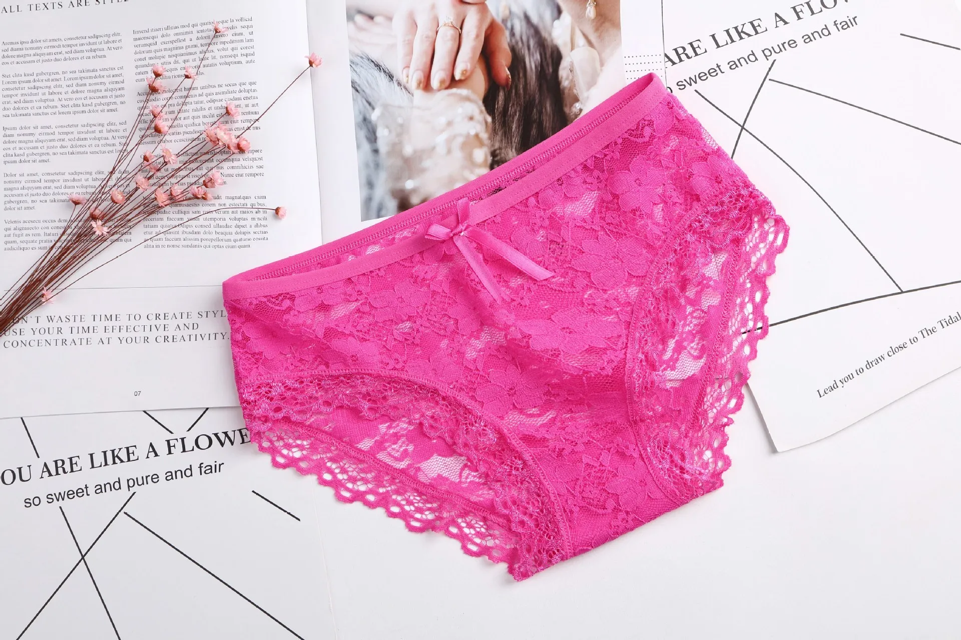 Briefs for Women Lace Cotton Sexy Lingerie Panties Girls Underwear Solid Color Bow Tie Underpants Ladies Panty Calcinha