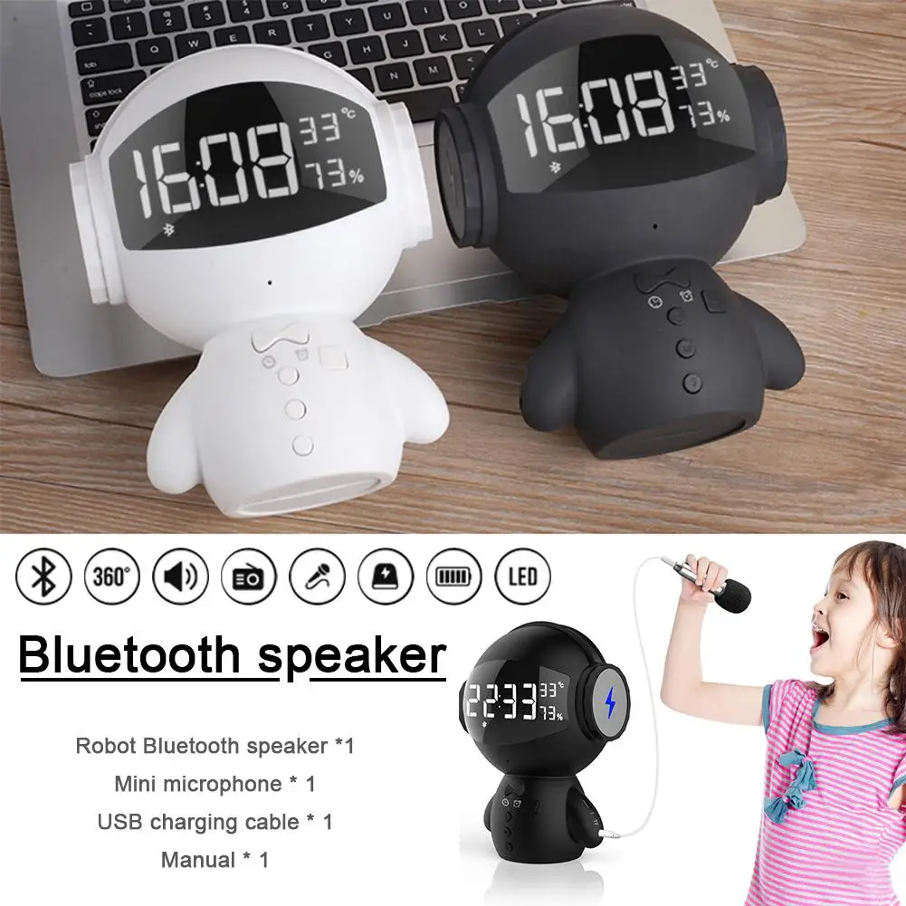Kuulee Bluetooth совместимый динамик часы робот многофункциональный внешний