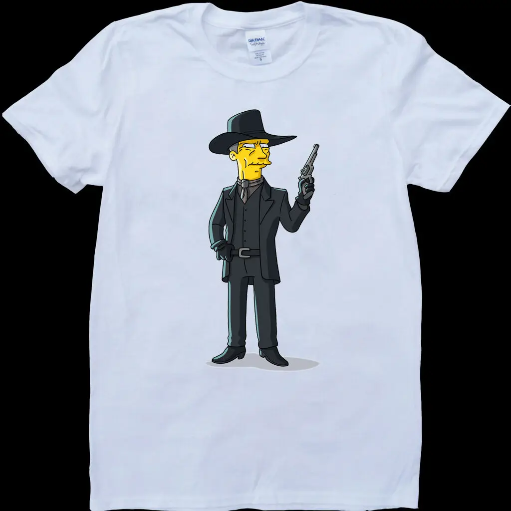 Westworld человек в черном мультфильм мужчин s Белый изготовление на заказ футболка