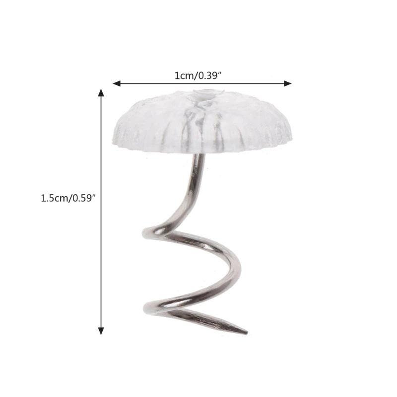 

50PCS Furniture Clear Heads Twist Pins Fixed Fastener for Upholstery Blankets Sofa sets