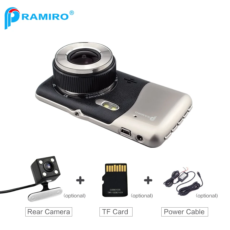 Pramiro оригинальный FHD 1080 P регистраторы двойной объектив камеры novatek96658 автомобиль
