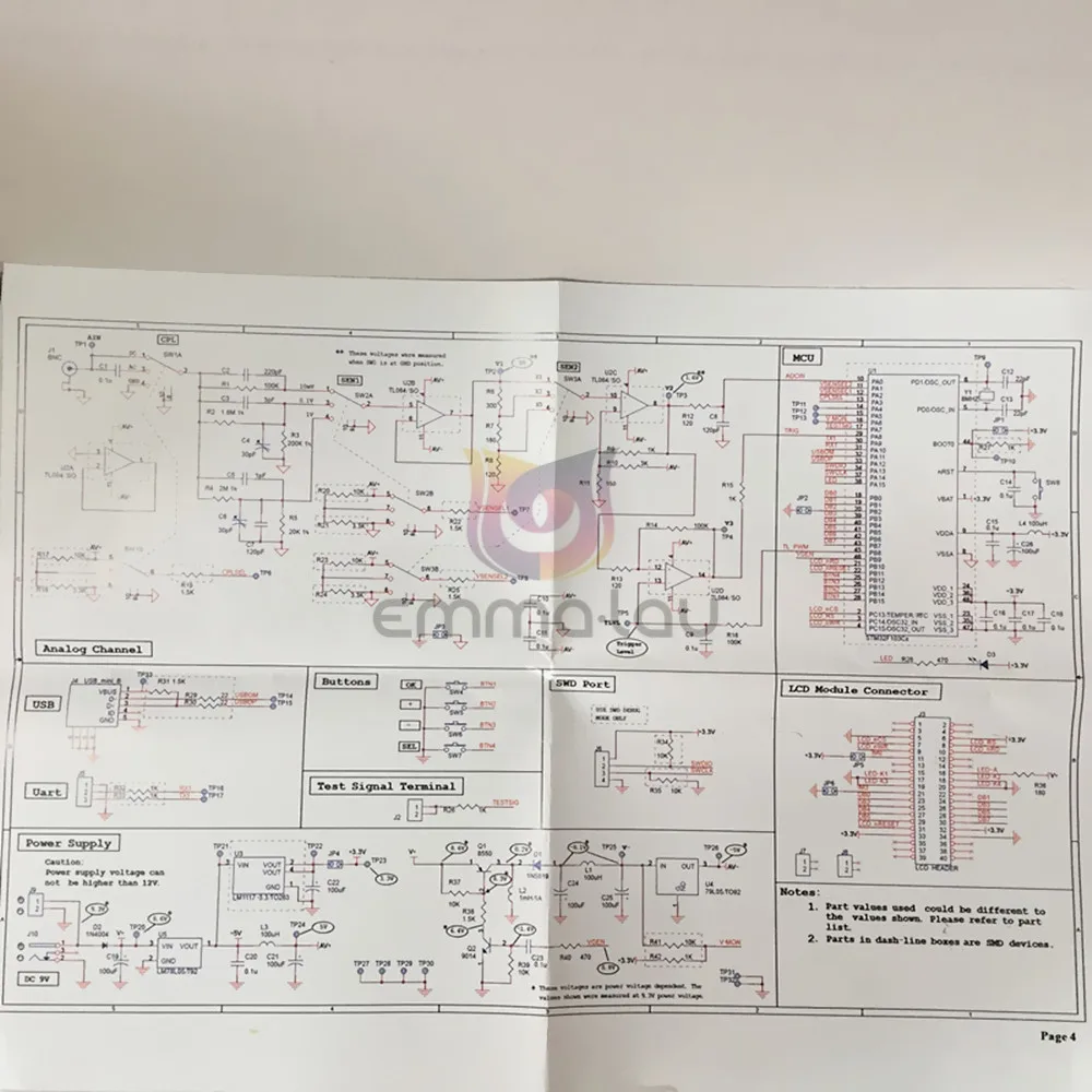 DSO138 с открытым исходным кодом 2," цифровой осциллограф TFT Kit(1 Msps) Полностью Собранный 0-200 кГц полоса пропускания 9 В DC осциллографы
