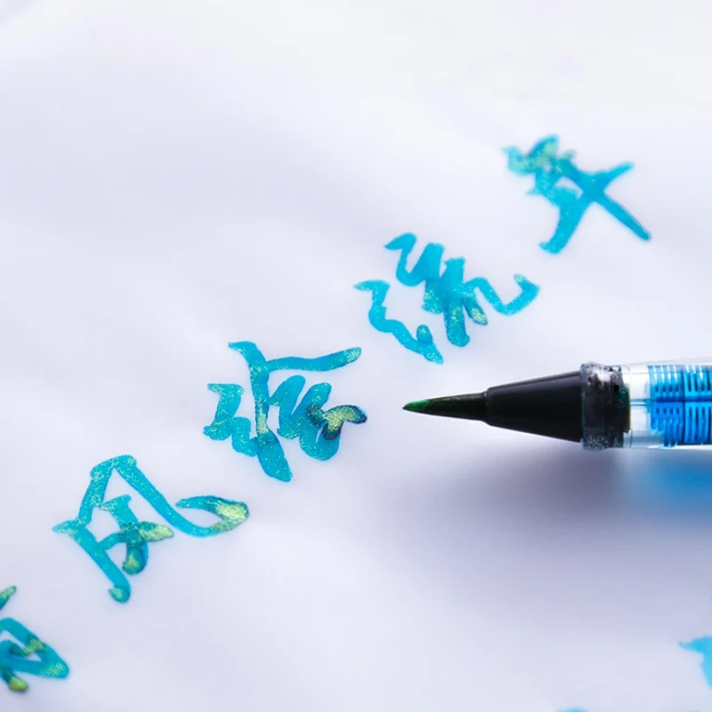 Ручка перьевая мягкая с кисточкой креативная каллиграфия маленькая цветными