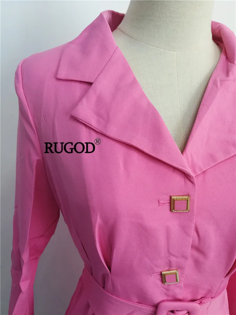 RUGOD однобортное женское плиссированное платье, свободное, одноцветное, элегантное, в английском стиле, шикарное летнее платье, modis femme vestido