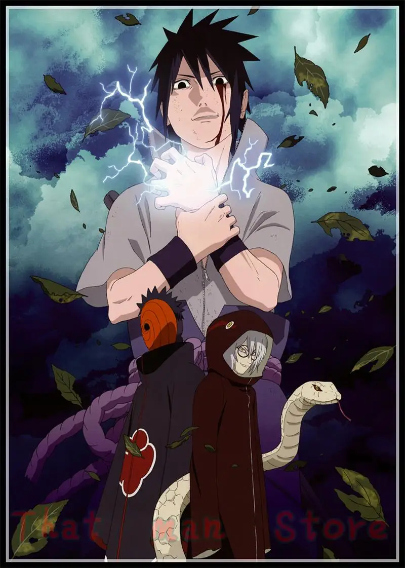 Аниме Белый Картонный постер Uzumaki постер Naruto один кусок бар для кафе для дома Декор стикер на стену 42*30 см без рамки