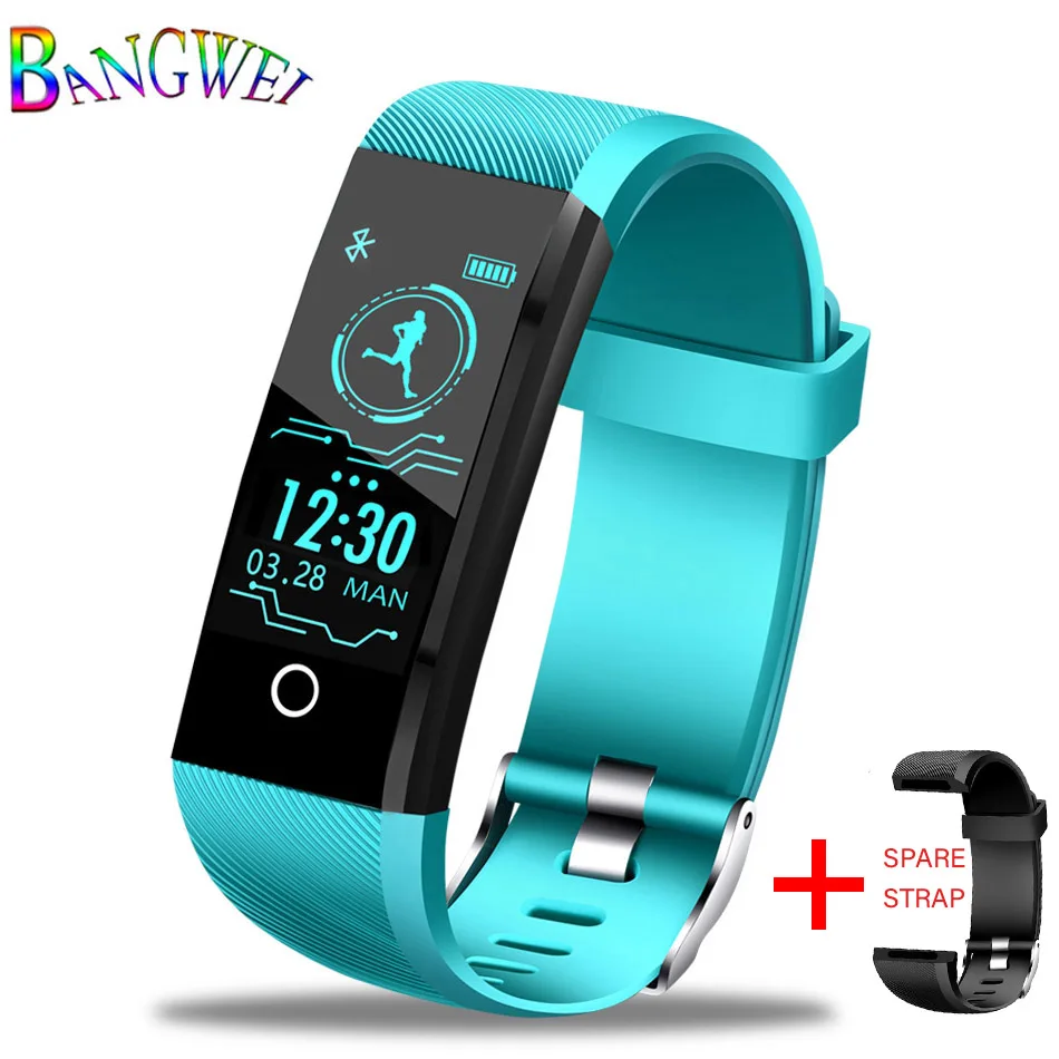 Light blue Band LIGE Новые смарт-часы для мужчин и женщин фитнес-трекер пульсометр Монитор артериального давления шагомер водонепроницаемый смарт-браслет - Цвет: Light blue Band