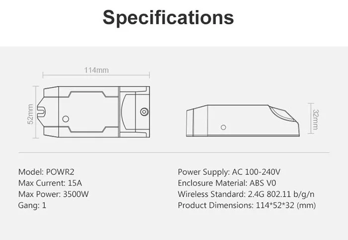 Sonoff Pow R2 Wifi смарт-коммутатор Высокая точность энергопотребление измерительный монитор использование энергии тока работа с Alexa 15A