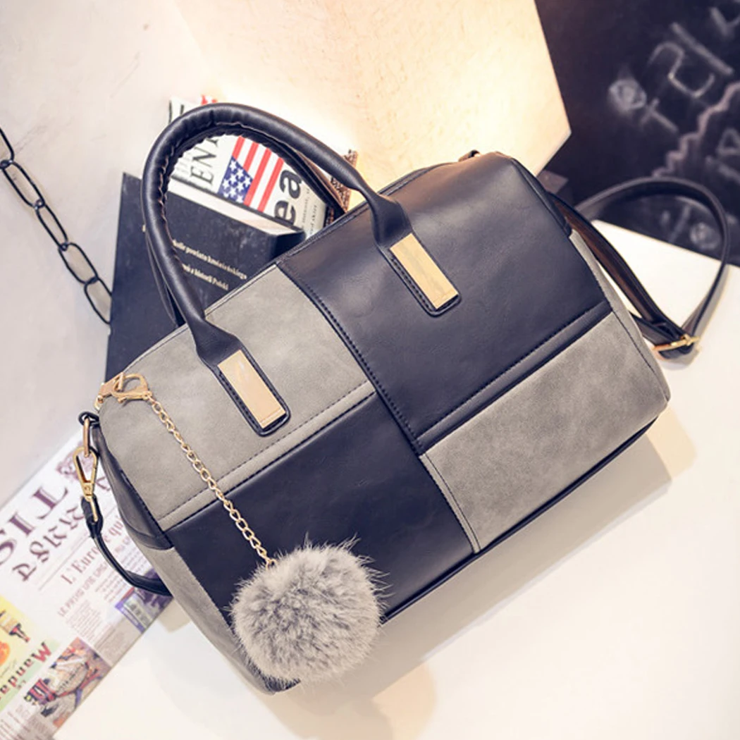 2018 Новый Портативный лоскутное Hasp Дамы Женская кожа плечо сумка Crossbody монета