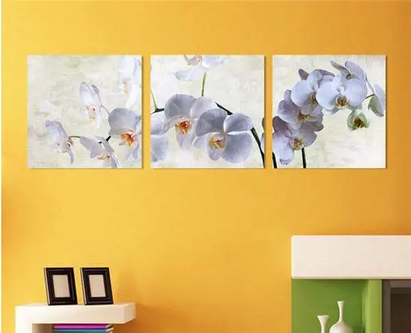 3 панели стены искусства моли изображение орхидеи картина маслом холст без рамки