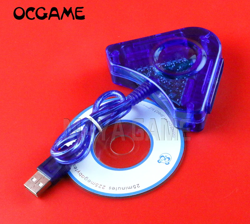 Контроллер OCGAME конвертер игровой адаптер кабель для PS2 Playstation к ПК прозрачный