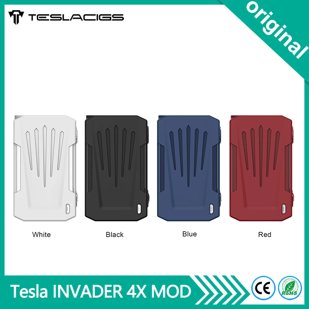 Оригинальный бокс мод Tesla Invader 4X VV светодиодный индикатор 280 Вт электронная