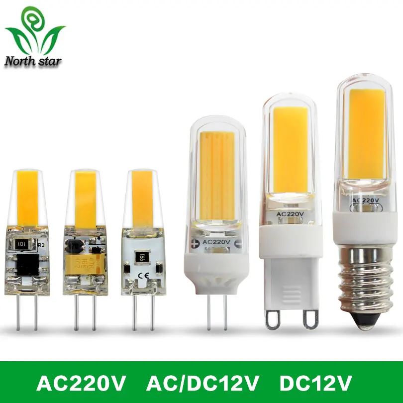 1 шт./лот Высококачественная Светодиодная лампа G9 G4 E14 LED AC220V AC/DC12V 6 Вт 9 лампада COB