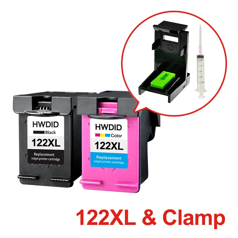 HWDID 122XL Заправляемый картридж Замена для hp 122 с чернилами hp Deskjet 1000 1050 2000 2050s 3000 3050A 3052A 3054 1010 1510 2540 - Цвет: 122XL Bk Tri-c Clamp