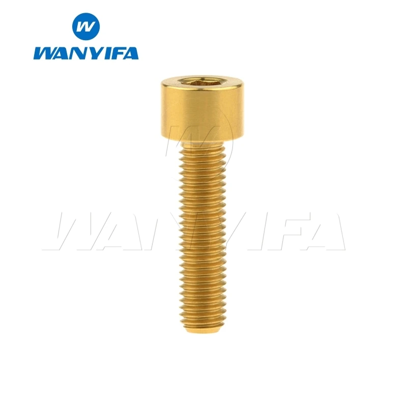 M6x20 Gold Wanyifa клеймо Винт С Титановым болтом M6x10 15, 16, 18, 20, 25 30 35, 40 45 50 55 60 мм для Велосипедный дисковый тормоз - Цвет: M6x20 Gold