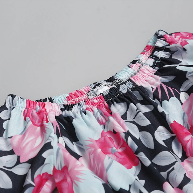 Летнее платье для матери и ребенка принцессы с цветочным принтом платья дочки