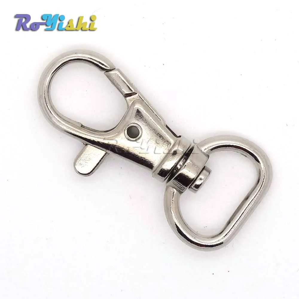 

10pcs/pack Matel Snap Hooks Rotary Swivel For Backpack Webbing 13.7mm Nickel Plated Lobster Clasps