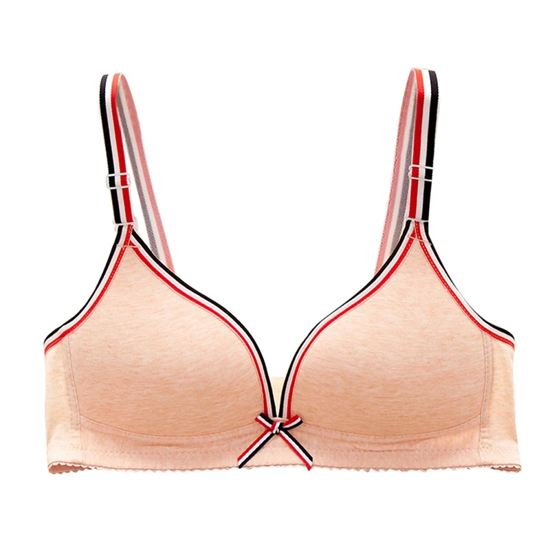 Flesh Color 34A Бюстгальтеры для подростков нижнее белье для девочек нижнее белье в полоску для девушек тренировочные бюстгальтеры хлопок нижнее белье для девочек-подростков - Цвет: Flesh Color 34A