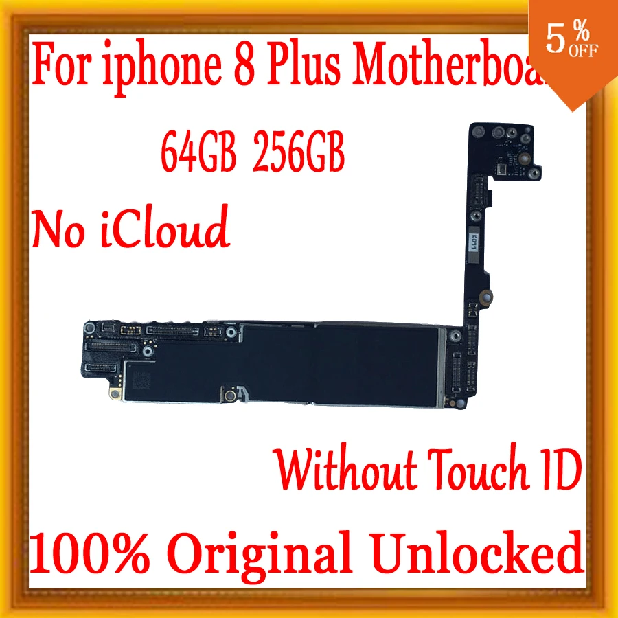 Заводская Разблокировка для iphone 8 Plus материнская плата с/без Touch ID, для iphone 8 P 8 Plus материнская плата, материнская плата, Бесплатный iCloud