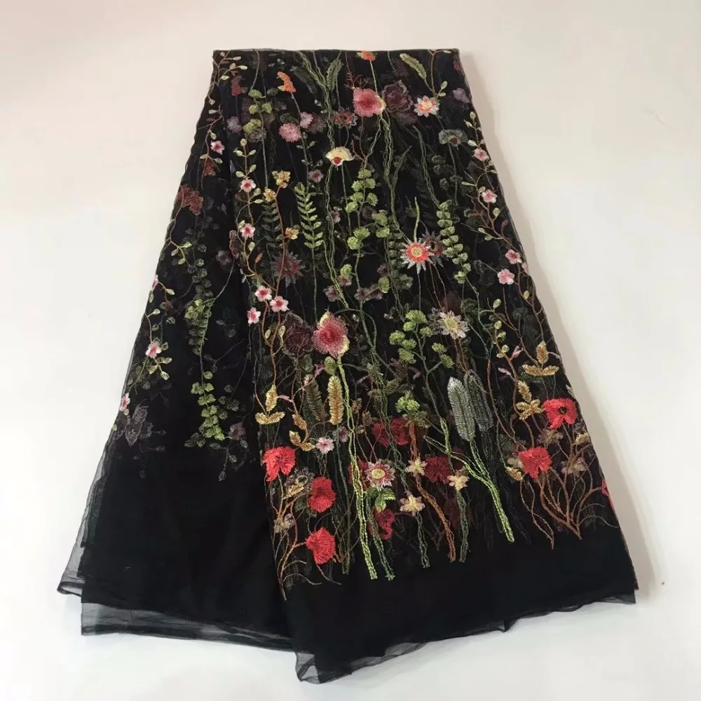 Золотая нить африканский тюль кружевная ткань для вечеринки платье. Высокое