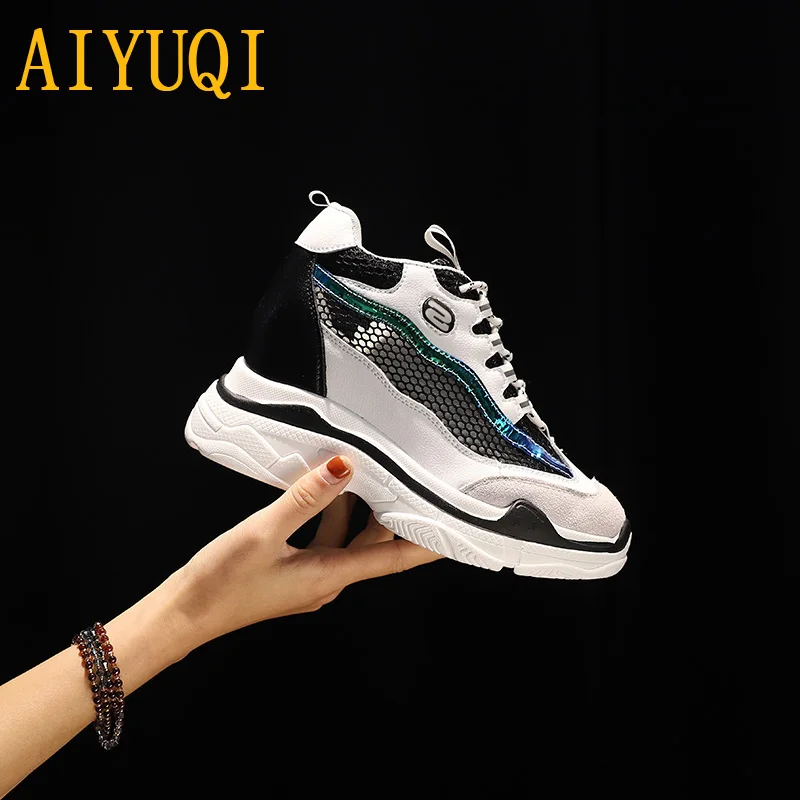 AIYUQI; женские кроссовки на платформе из натуральной кожи; Новинка года; сезон весна; женская обувь; кроссовки на платформе; обувь из вулканизированной кожи; женская повседневная обувь