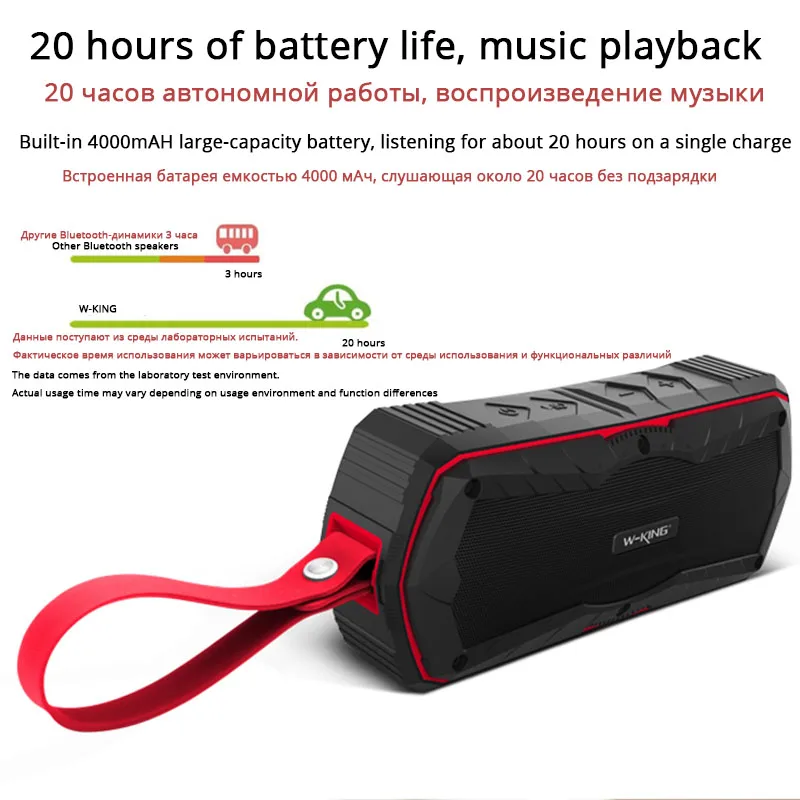 W-KING беспроводной динамик s bluetooth сабвуфер динамик для беспроводного зарядного устройства для мобильного телефона caixa de som portatil bluetooth аудио