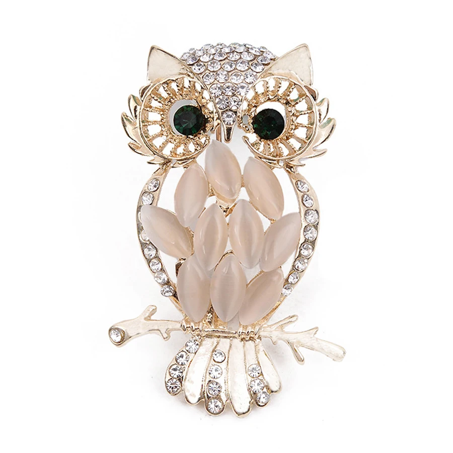 

Креативная брошь в форме Совы из сплава с кристаллами, брошь на воротнике, модные женские аксессуары для вечеринок, подарок на день рождения...