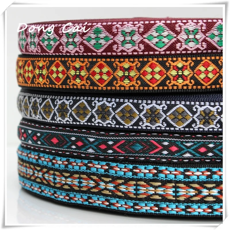 Dongcai 10yards/lot Rhombus lace classical bilateral beautiful trim costume beding laciness national jacquard ribbon webbing | Дом и сад