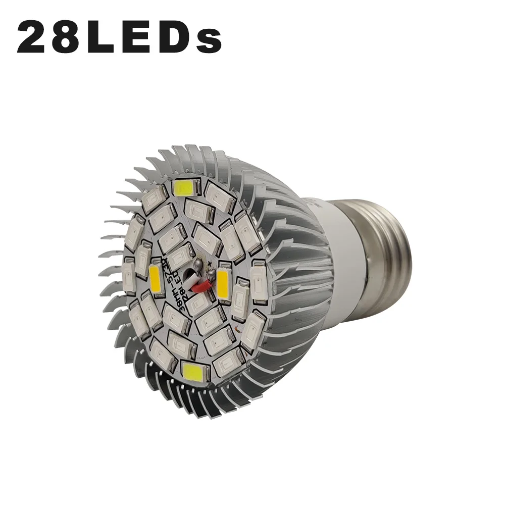220V E27 светодиодный растениеводства лампы 18 светодиодный s 28 светодиодный s огни полный спектр роста растений лампы для комнатных растений цветок в горшке для посадки - Испускаемый цвет: 28LEDs Bulb