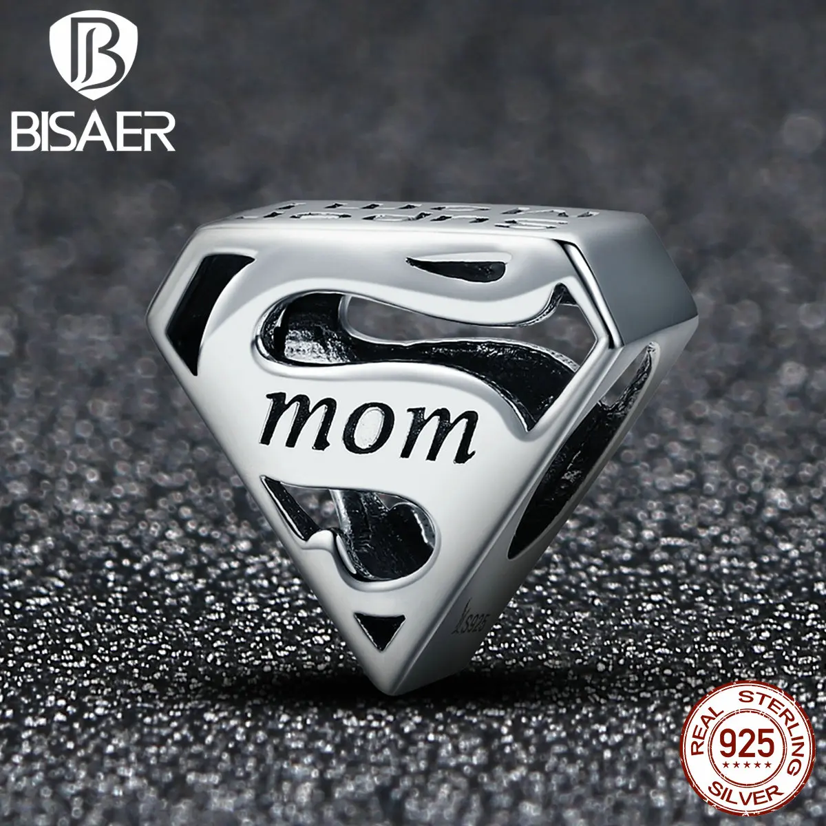 925 пробы серебро супер мама, моя любимая мама сердце бусины подходят BISAER Шарм Браслеты DIY аксессуары подарок ECC429