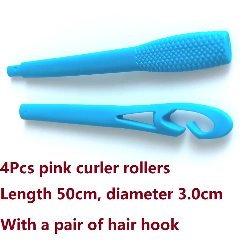 4PCS Pink 1 Hook 1 шт. ручной крючок для завивки волос, бигуди, волшебное плечо, сделай сам, бигуди для волос, спиральный круг, щипцы для завивки, безопасный инструмент для укладки волос для девочек - Цвет: 4PCS Pink 1 Hook