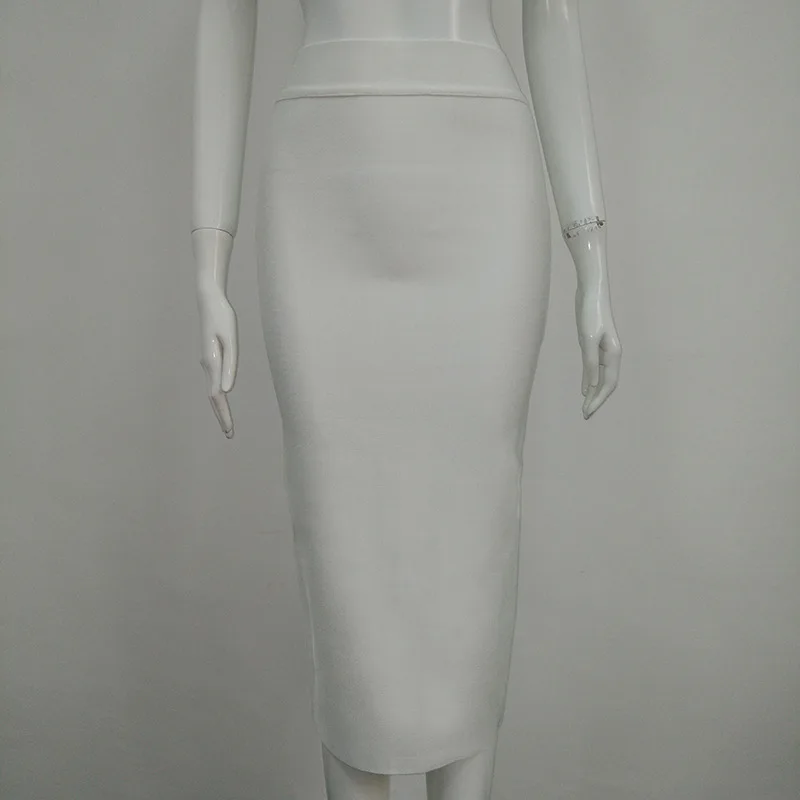 Женская трикотажная юбка средней длины на молнии сзади | одежда