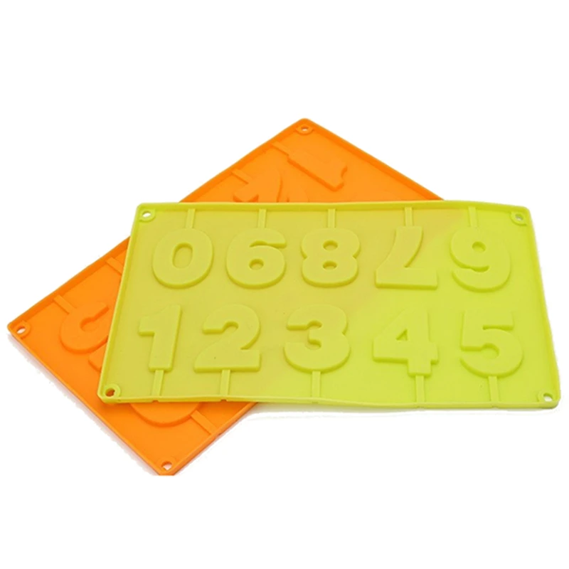 Aomily 0-9 Количество леденец плесень DIY формы для выпечки Силиконовые 3D ручной работы поп присоски палочки леденец Конфеты шоколадная форма с палкой форма