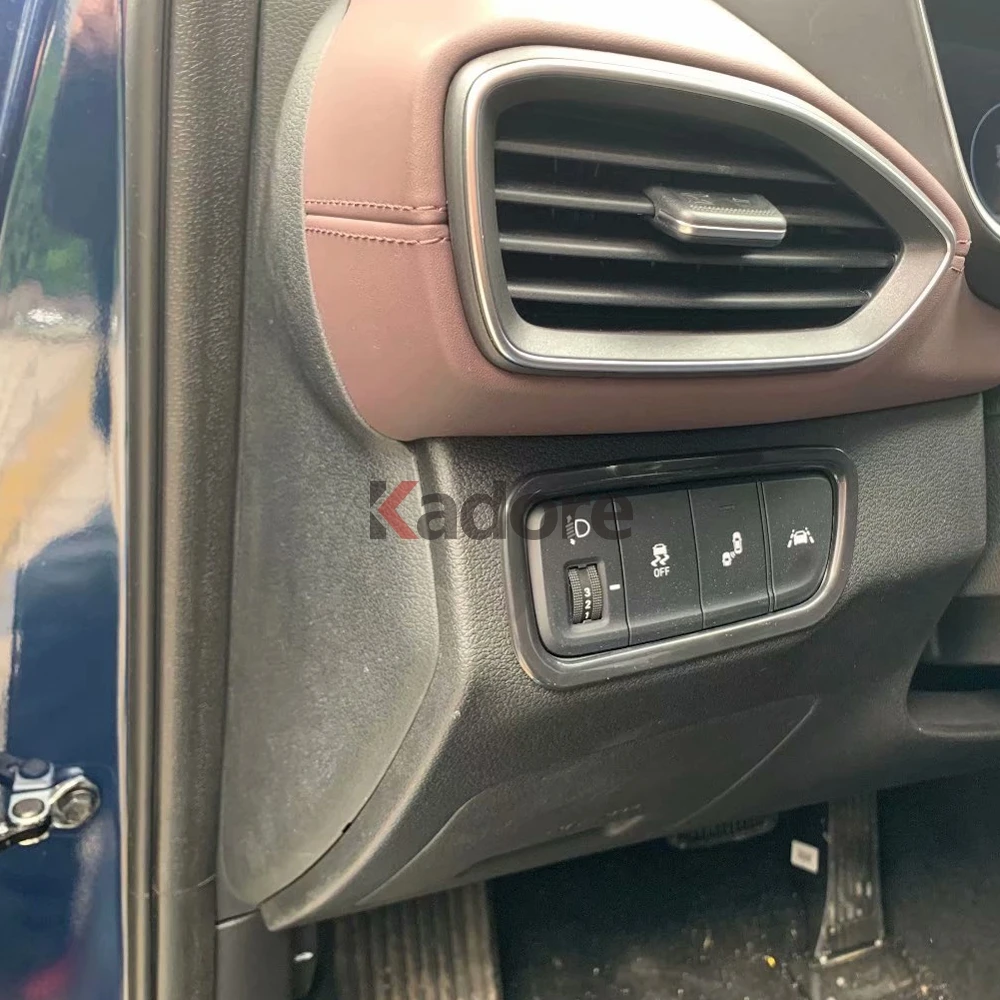 Для hyundai Santa Fe углеродное волокно, накладка на фары, накладка на переключатель, аксессуары для салона автомобиля, наклейка для стайлинга автомобиля