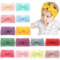 yundfly newborn toddler baby girls head wrap hair bows with pearl knot turban headband hair accessories birthday gifts for 0 3y