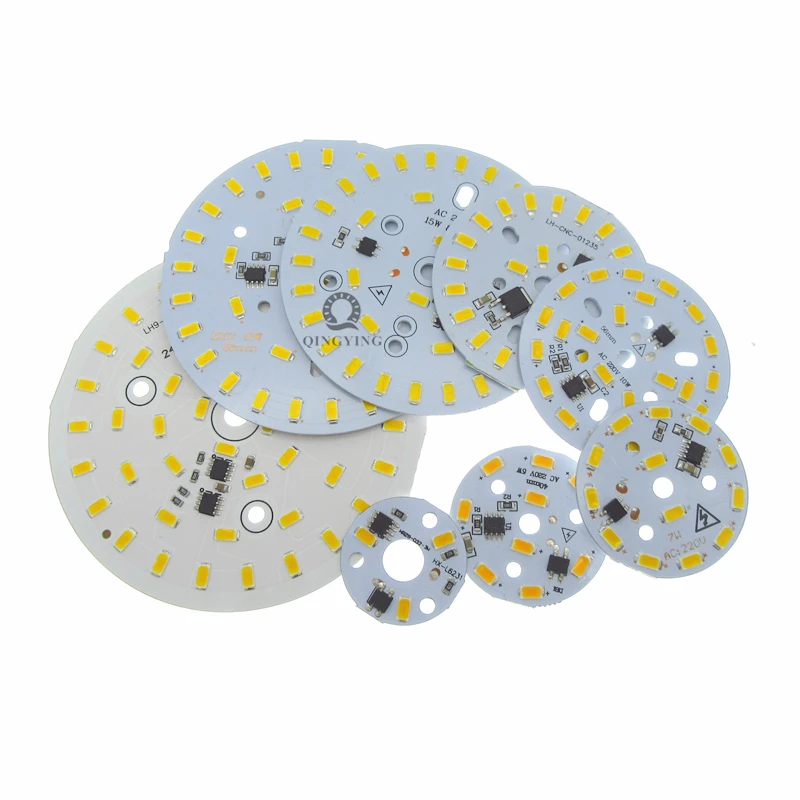 10 шт. ac 220 В светодиодный pcb SMD5730 3 Вт 5 Вт 7 Вт 10 Вт 12 Вт 15 Вт 18 Вт 24 Вт интегрированный ic драйвер белый/теплый белый светодиодный светильник