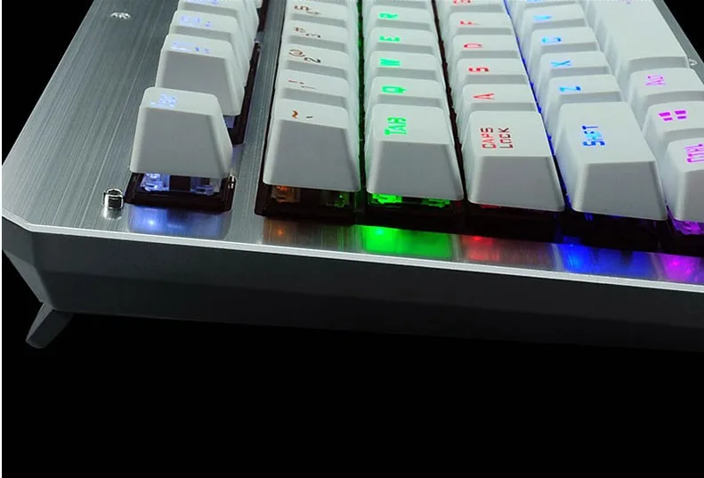 KuWFi Pro механическая клавиатура анти-ореолы USB Проводная цветная подсветка металлическая панель синий светильник игровая клавиатура для ПК