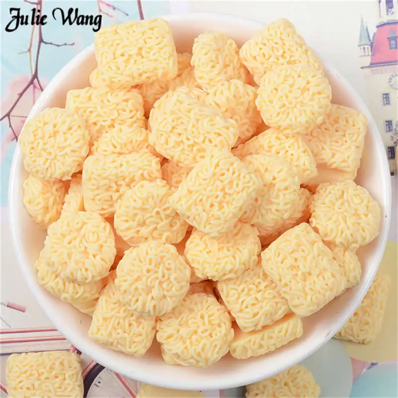 

20pcs Cute Artificial Instant Noodles Shape Flatback Cabochon Food Scrapbook Random Jewelry Slime DIY Accessory Photo Props