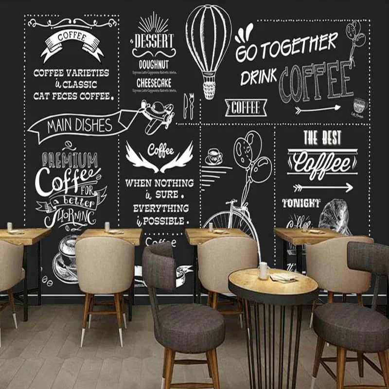 Фотообои в европейском и американском стиле ручная работа доска кофейня