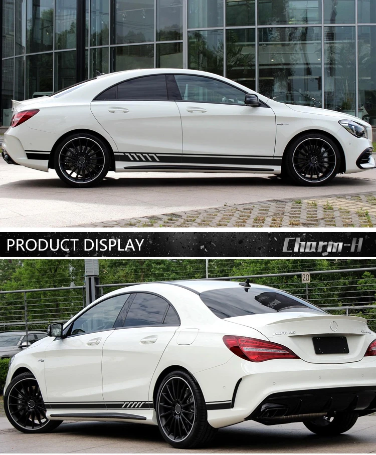 Edition 1 Стиль сбоку полосой наклейка наклейки для Mercedes Benz CLA 45 W117 C117 X117 AMG-5D углеродного волокна/черный/белый/серебристый